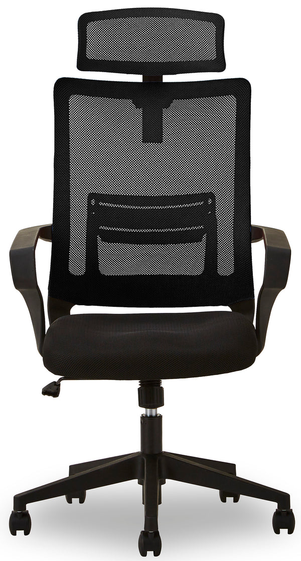 MC01 オフィスチェア ハイバック ヘッドレスト付 ランバーサポート付 #ブラック