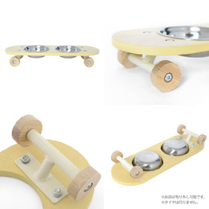 ＳＫ８プレート ペット用 スケボー風 エサ皿 #ナチュラル #小