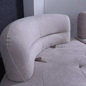 ラルス 左カウチソファ 幅266cm #PLT101 ブルースター #プライム レザーテックス