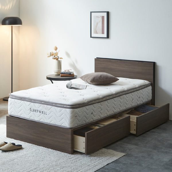 通常脚タイプと引出付タイプからお選びいただけます。 #アンバーブラウン #セミダブル