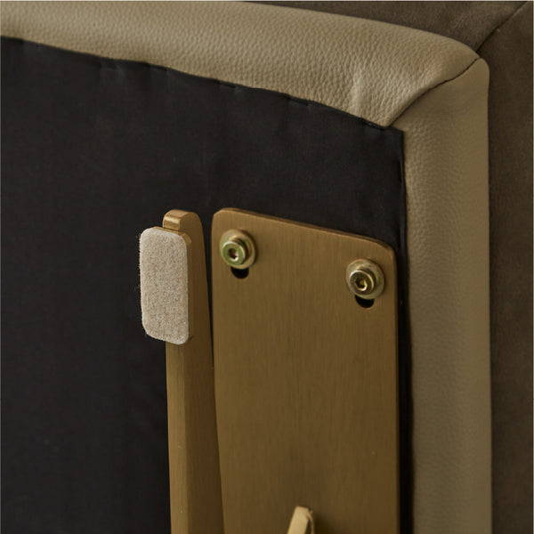 脚はシャンパンゴールドとシルバーヘアラインの２色からお選びいただけます。傷防止のためのフェルト付き。 #PLT112 ヨーロピアングレー×FLT06 トープベージュ #シルバーヘアライン