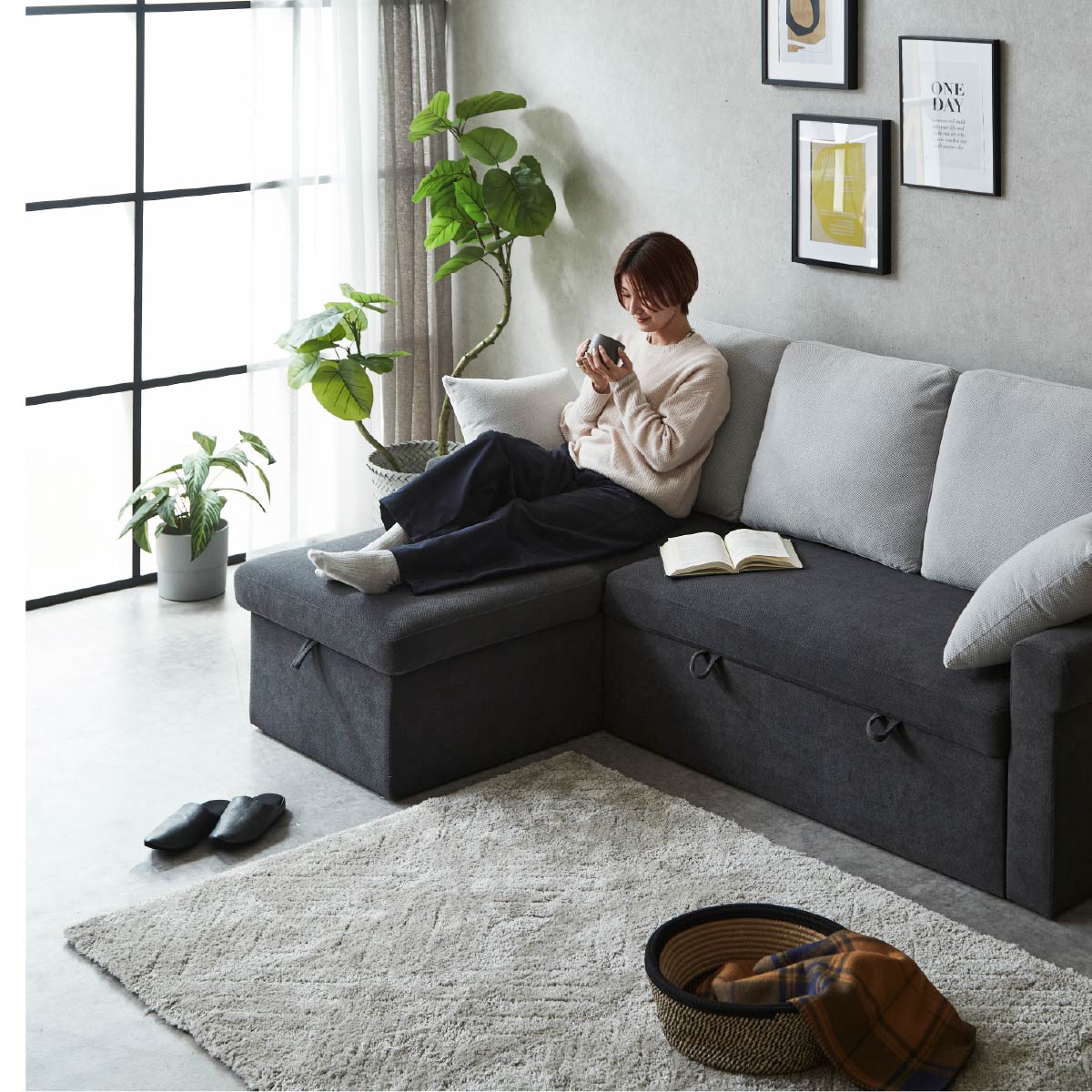 カウチ ロビン LGY(2個口) ｜家具・インテリア通販の関家具【公式】