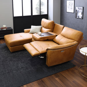 ※リクライニング機能は片側のみです。 #LT01 キャメル（レザーテックス アニリン）