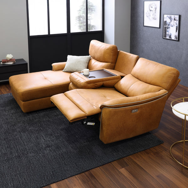 ※リクライニング機能は片側のみです。 #LT01 キャメル（レザーテックス アニリン）