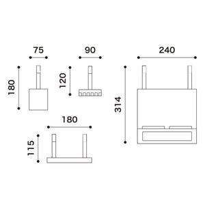 リベット 卓上布パーテーション用 小物入れ #ブルー
