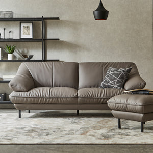 ３人掛け＋オットマン / SILT24スレートグレー #SILT24 スレートグレー（シルキーレザーテックス）