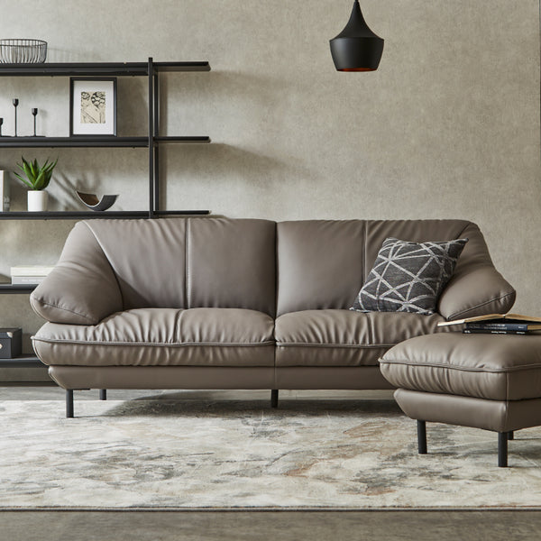 ３人掛け＋オットマン / SILT24スレートグレー #SILT24 スレートグレー（シルキーレザーテックス）