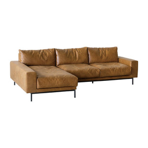 プルートソファ 右カウチ #オーカーブラウン（スーパーレザーテックス）