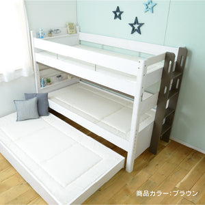 ラフォーレ④ 3段ベッド 耐荷重500kg 上下分割可能 スノコ仕様 #ホワイト×ウォームグレー