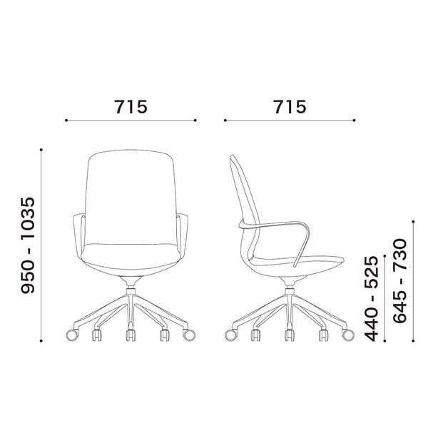 トロワ　オフィスチェア #ブラック