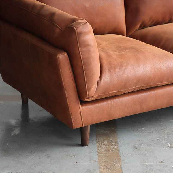 リーケ 2.5人掛けソファ スーパーレザーテックス #アーモンドブラウン