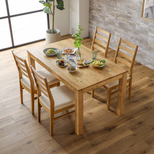 オーズ ダイニング5点ｾｯﾄ(DT幅135㎝/チェア×4脚 座面pvcアイボリー) #Default Title