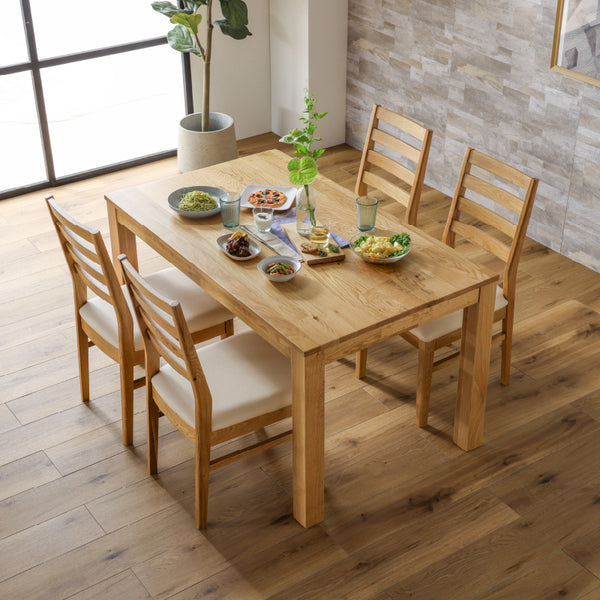 オーズ ダイニング5点ｾｯﾄ(DT幅135㎝/チェア×4脚 座面pvcアイボリー) #Default Title