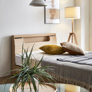 カプリスⅢ ベッドフレーム 床板付 照明 コンセント付 #ナチュラル #シングル #ベーシックタイプ