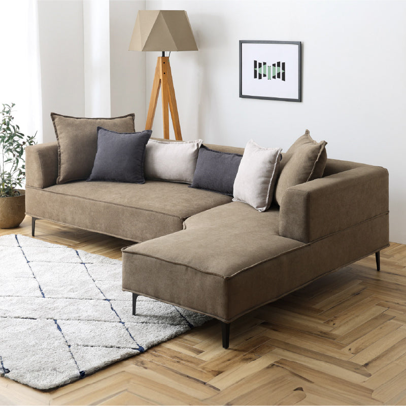 【takkk24】【未使用品】カウチソファ 関家具 コモル 右カウチ コモル ライトグレージュ【EC限定】 ｜家具・インテリア通販