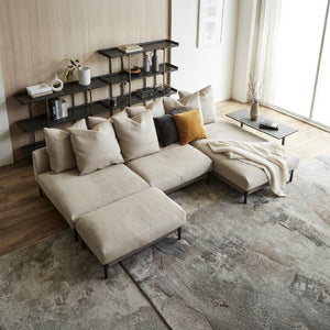 3P／シェーズ／オットマン #PLT111 プラチナグレー（プライムレザーテックス）