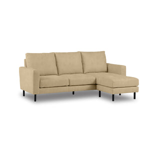 ソラン　カウチソファ　幅189cm #PLT110 ミルクティー（プライムレザーテックス）