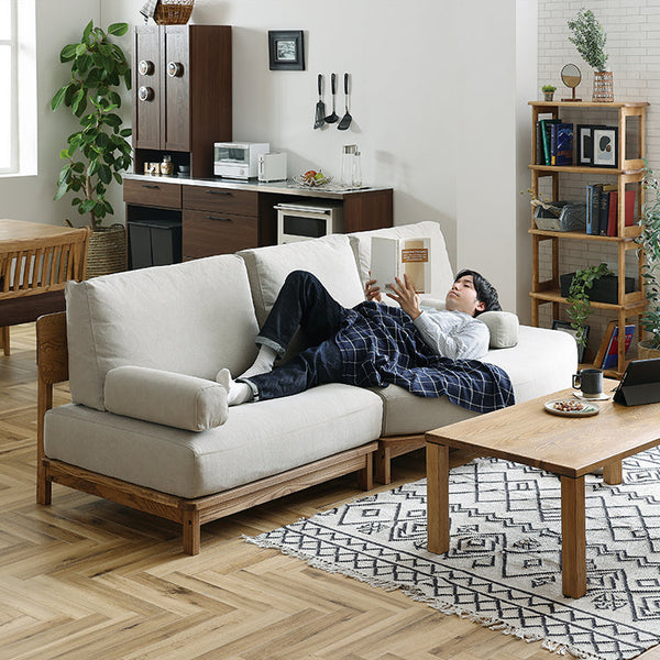 マナー④ カウチソファ 変形 幅242cm カバーリング #キャンバスアイボリー