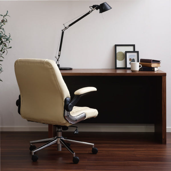 肘跳ね上げ式マネージメントチェア　オフィスチェア #クリーム
