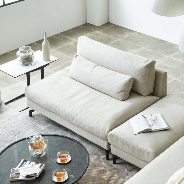 グラシエーロ　1.5人掛けソファ　幅122cm #PLT111 プラチナグレー（プライムレザーテックス）