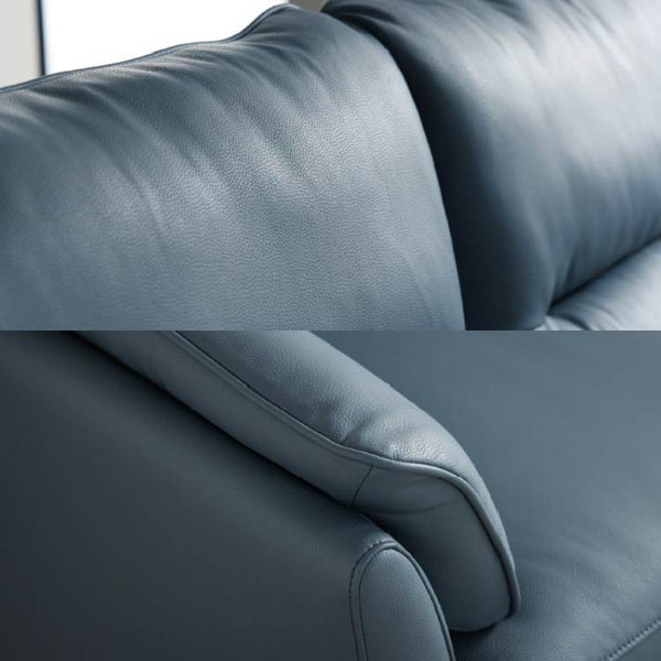 ブルーメ  カウチソファ 右 左 幅280cm ファインレザーテックス #左カウチ #ペールブルー
