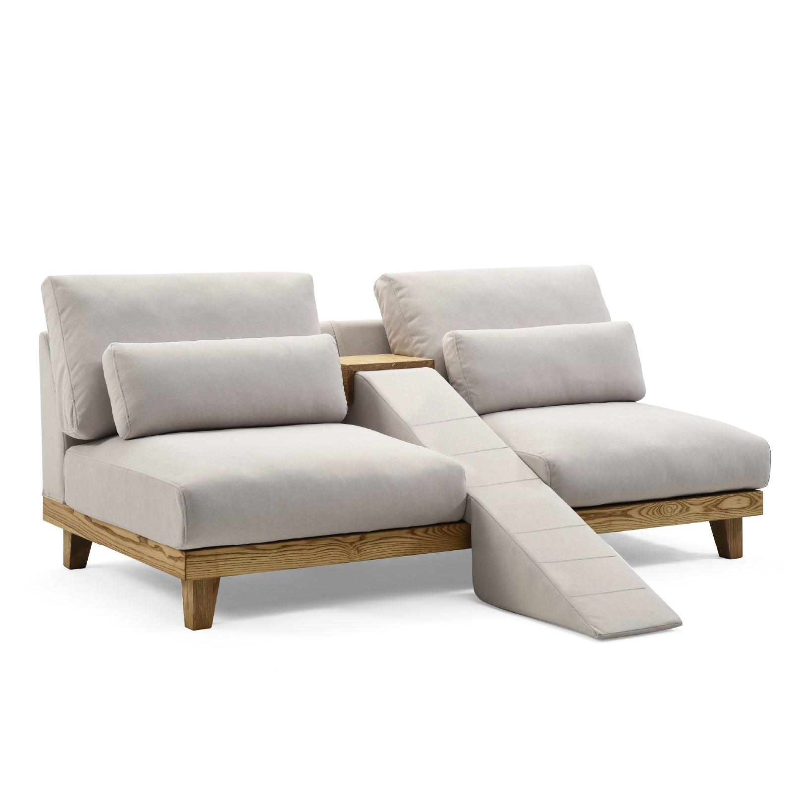 フラッフィル 3人掛けソファ 幅184cm スロープ付 ペット対応 カバーリング