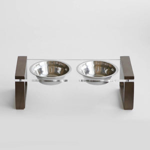 ライム ペット用エサ皿 #ブラウン