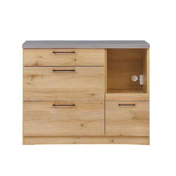 リンツⅡ カウンター #ナチュラル #ハンドル：ブラック #幅110cm