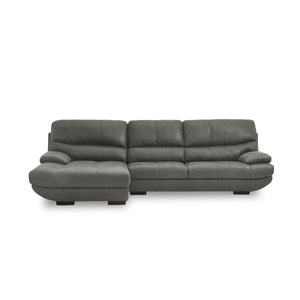 メーダ　右カウチソファ　幅279cm #LT01 キャメル（レザーテックス アニリン）