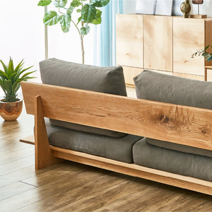 ヌシ ３人掛けソファ 1シータータイプ オーク #海松茶色