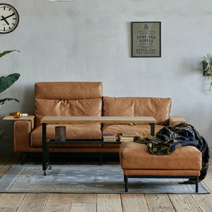 来客時は１人掛けソファとして活躍してくてます。 #オーカーブラウン（スーパーレザーテックス）