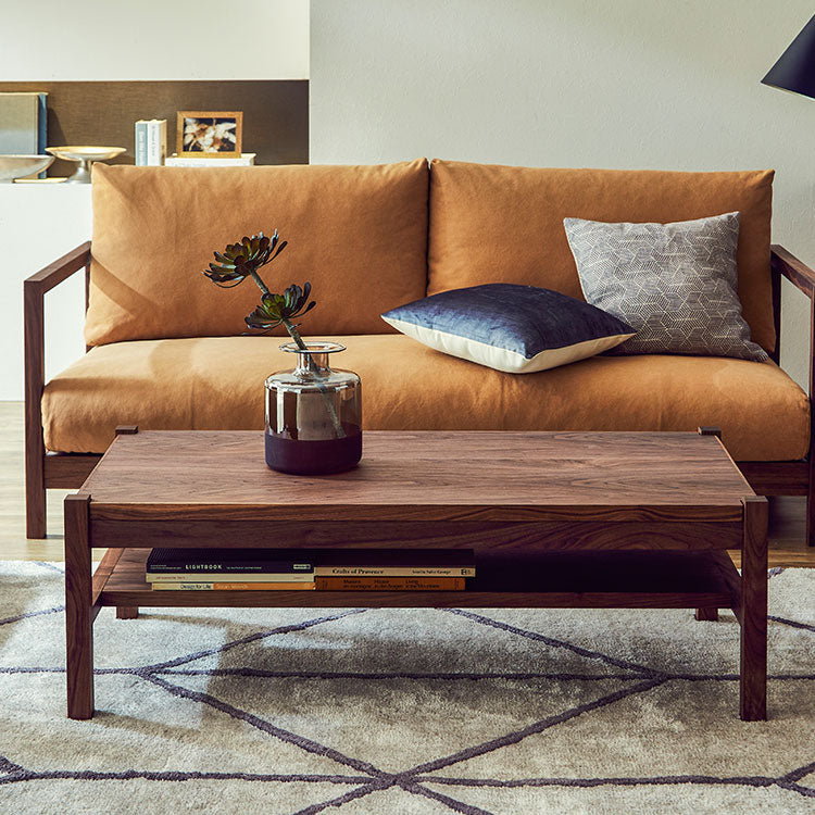 ジンキⅡ センターテーブル 幅120cm 節有 棚付