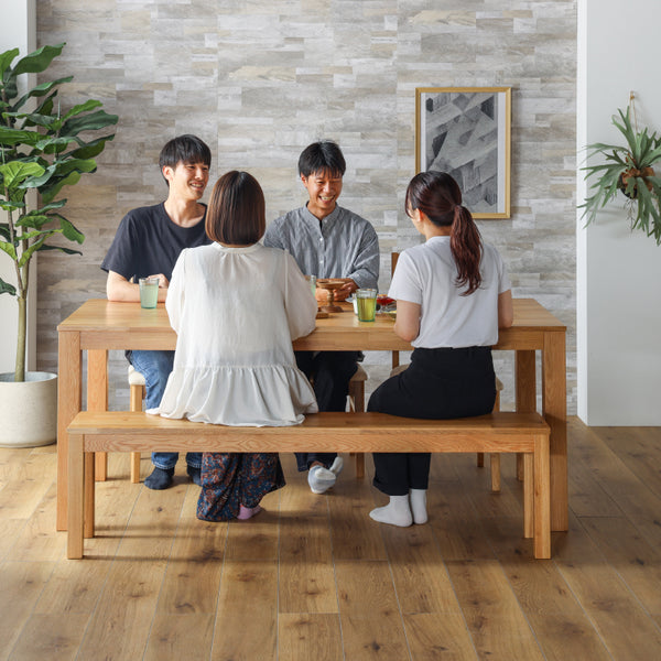 オーズ ダイニング5点ｾｯﾄ(DT幅180㎝/チェア×3脚 座面pvcアイボリー/ベンチ) #Default Title