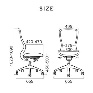 A03-E オフィスチェア  肘有 ヘッド無 #フレーム：ブラック / 座：オフブラック #肘あり
