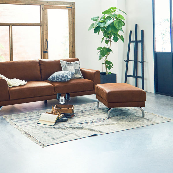 ロンバルディア　オットマン #LT01 キャメル（レザーテックス アニリン）