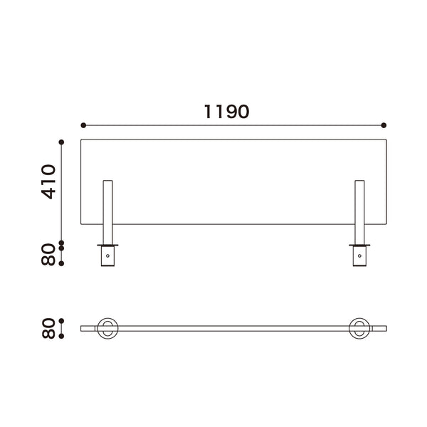 リベット 卓上パーテーション 幅119cm ファブリック #オーク