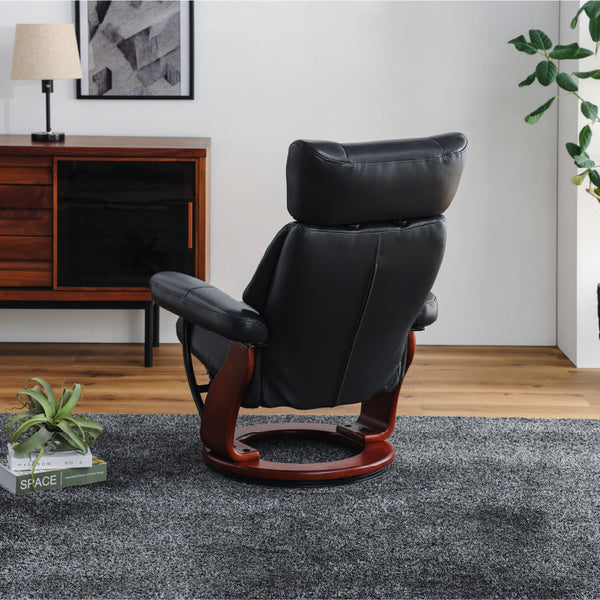 アニータ リクライニングチェア 本革 リクライニング130度 回転式 収納付 #ココアブラウン