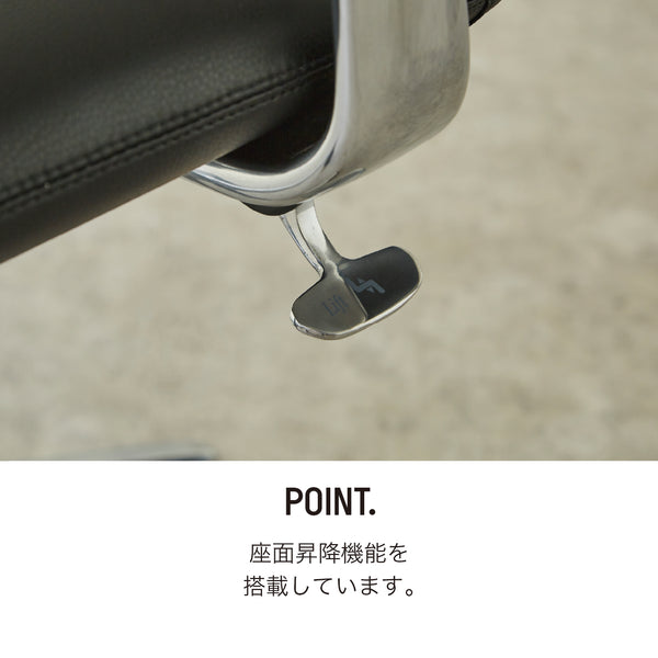 ダビ オフィスチェア ローバックタイプ #ポリッシュフレーム / ブラック