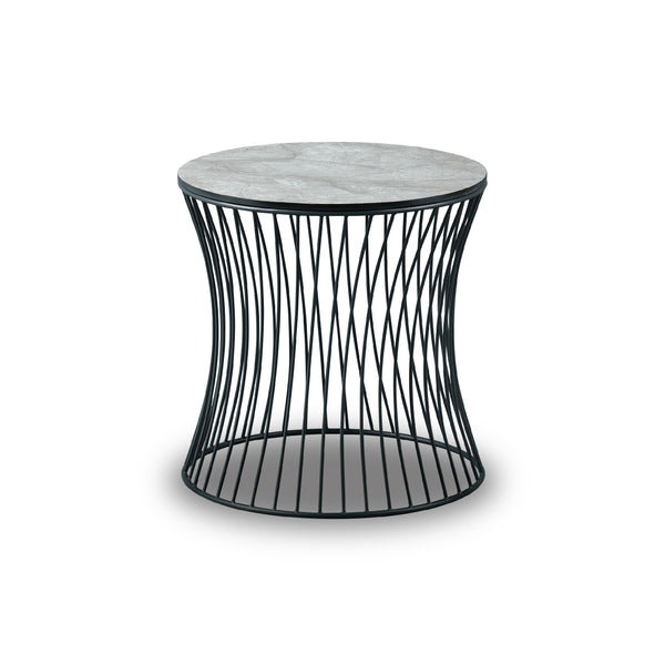 プレシャスグレー　メラミン化粧板・MDF / ブラック脚（スチール） #ブラック