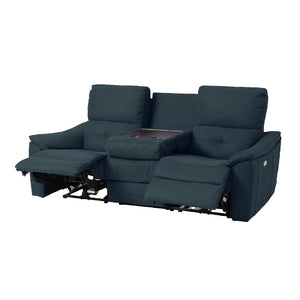 バッジオ　3人掛け電動ソファ幅190cm #PLT102 インディーブルー（プライムレザーテックス）