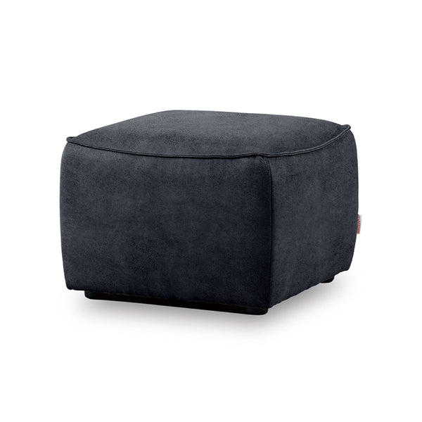 ドロテア　オットマンL　幅55cm #LT03 チャコールブラック（レザーテックス アニリン）