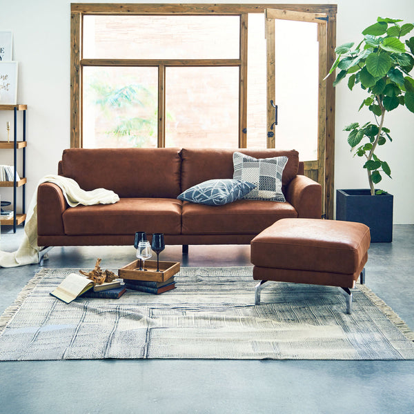 ロンバルディア　オットマン #LT01 キャメル（レザーテックス アニリン）