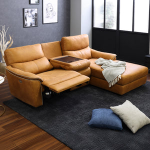 最大145度のリクライニングで、静かで優雅なひとときをお楽しみください。 #LT01 キャメル（レザーテックス アニリン）