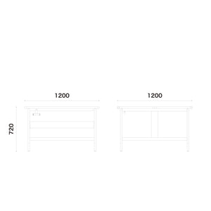 リベット フリーアドレスデスク #オーク #幅120cm #基本用