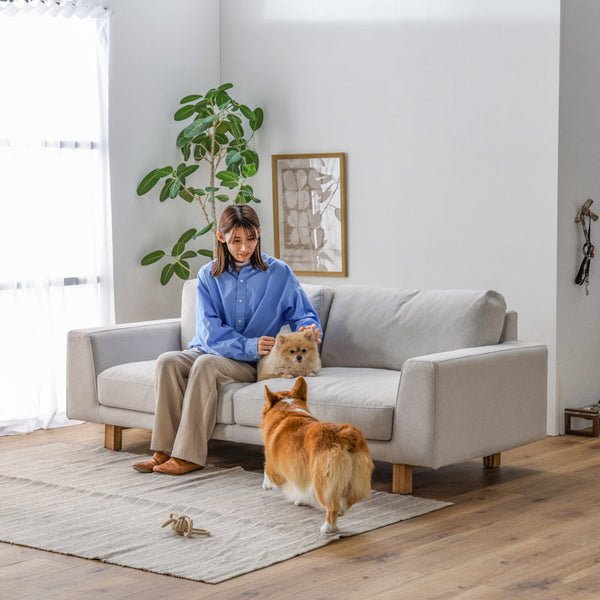 オリオ 3人掛けソファ 幅194cm ペット対応 フルカバーリング #ストーンホワイト