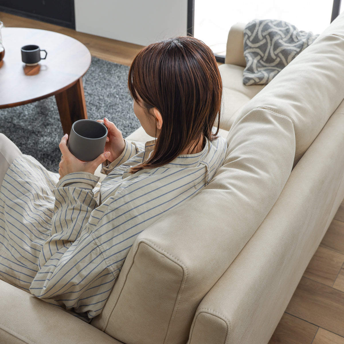 美品)カウチソファ　関家具 RELAX FORM（リラックスフォーム） 関家具 公式店 ソファー 4人掛け