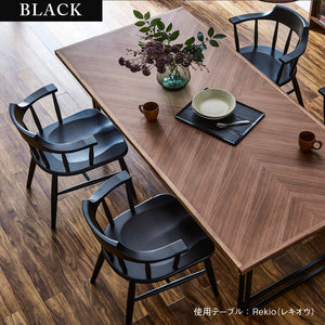 ホタカ ダイニングチェアハーフアーム 板座 #ウォールナット