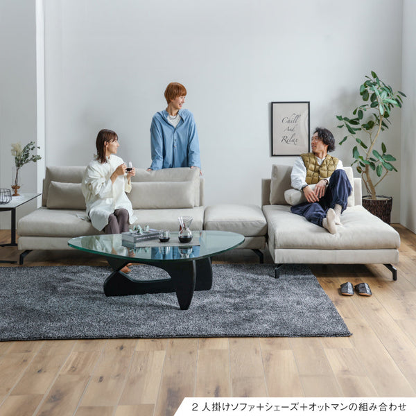 グラシエーロ　オットマン #PLT111 プラチナグレー #プライム レザーテックス
