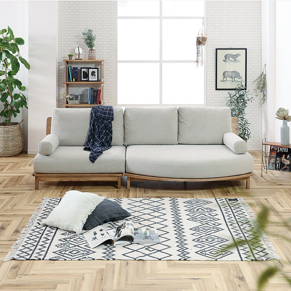 マナー④ カウチソファ 変形 幅242cm カバーリング #キャンバスアイボリー