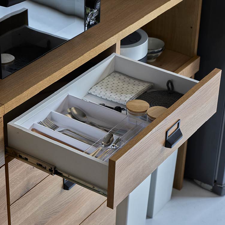 ダストン ダイニングボード 40cm(上台:ガラス戸左開き 下台:左開)